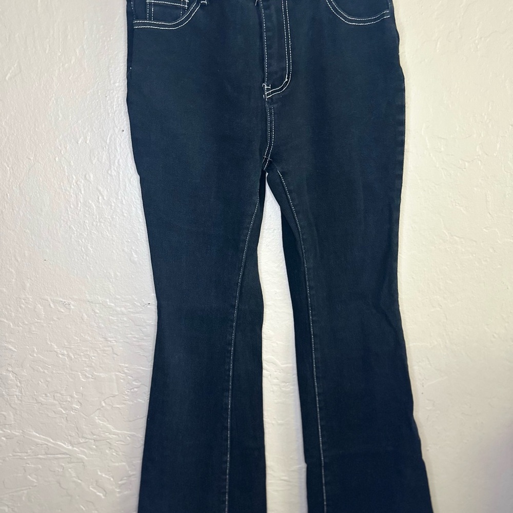SHEIN Black Flare Wide Leg Jeans